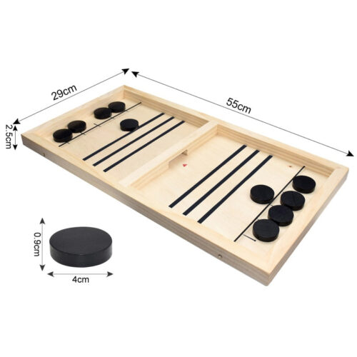 Fast Sling Puck Game Paced Wooden Table Hockey Winner Games