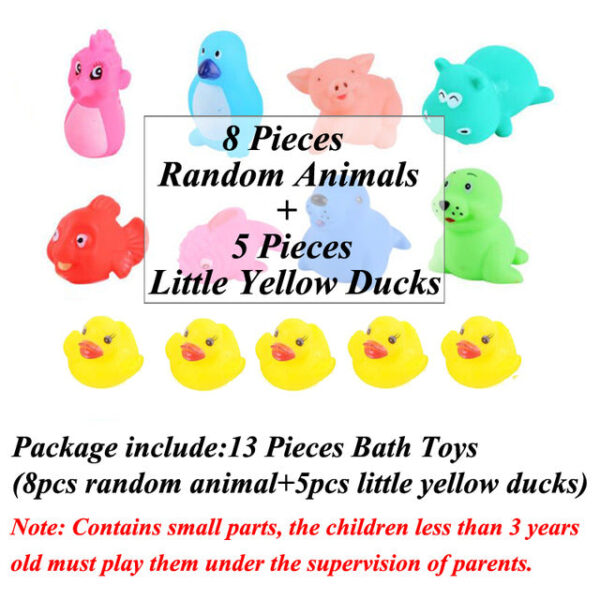 13 Pcs Cute Animals Bath Toys