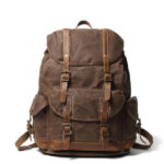 Vintage Leather Canvas Backpack