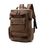 Leather Canvas Backpack