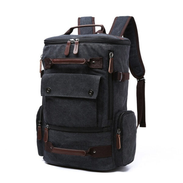 Leather Canvas Backpack