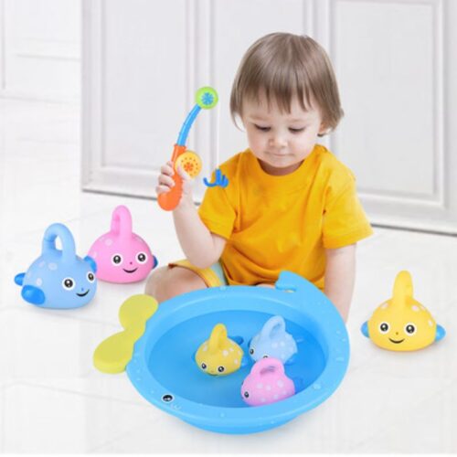 Baby Shower Games Fishing Bath Toy Learning Floating Squirts Bathtub Bathroom