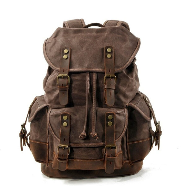 Vintage Canvas Leather Waterproof Backpack